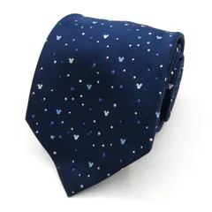 ディズニー ブランド ネクタイ ミッキーマウス ドット柄 小紋柄 PO メンズ ネイビー Disney 【中古】