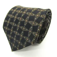 シャネル ブランド ネクタイ 小紋柄 総柄 シルク イタリア製 PO メンズ ブラック CHANEL 【中古】