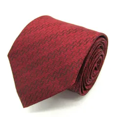 イヴ・サンローラン ブランド ネクタイ カサンドラ ロゴグラム シルク フランス製 PO メンズ レッド YVES SAINT LAURENT 【中古】