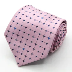 ディズニー ブランド ネクタイ ミッキーマウス 格子柄 ドット 小紋柄 PO メンズ ピンク Disney 【中古】