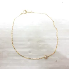 アガット agete ブレスレット K18 YG 一粒 ダイヤモンド 0.03ct イエローゴールド アクセサリー 