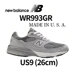 NEW BALANCE WR993GR US9 26㎝ Grey with GREY 006 and WHITE Made in USA 993