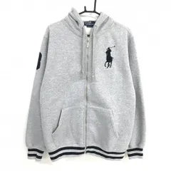 【美品】ポロラルフローレン ジップパーカー 杢グレー 裏起毛 ビッグポニー メンズ XXL ゴルフウェア Ralph Lauren
