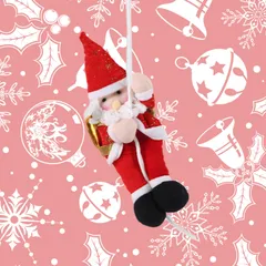 【迅速発送】1個ハシゴサンタ クリスマス 飾り かわいいサンタ クロース クライミング ロープ（30cm） クリスマス オーナメント 飾り付け パーティー 飾り 部屋 装飾 デコレーション サンタクロース人形 クリスマスツリー 飾り ドア オーナメント クリス