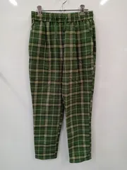 b695●coen●コーエン●チェック●テーパード●パンツ●sizeS●緑