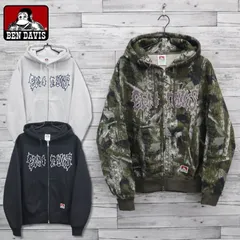 新品 メンズ ベンデイビス BEN DAVIS BENDAVIS ジップ パーカー フーディー スウェット ダブルジップ 裏起毛 タギングロゴ 刺繍 オーバーサイズ ゆったり レディース  アッシュ グレー 黒 ブラック リアルツリー カモ 25780052