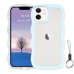【人気商品】女子向け 女性用 透明 可愛い ケースカバー 韓国 手にフィット 人気 デザイン スマホケースウェーブ 落下防止 滑り止め 耐衝撃 アイフォン12mini うねうね ストラップホール付き TPU波状フレーム 12mini アイフォン12mini 1