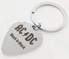 AC/DC アンガス・ヤング シルバー ロックバンド キーリング キーホルダー アクセサリー アメリカン雑貨