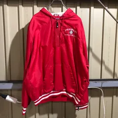 707 Holloway ハーフジップ プルオーバー パーカー レッド L ホロウェイ ナイロン  ワンポイント 刺繍ロゴ 古着卸 アメリカ仕入