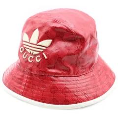 GUCCI (グッチ) ×adidas HAT M MARS FOILMA バケットハット レッド