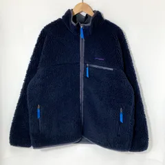 Patagonia パタゴニア ボアジャケット ジップアップ  ナチュラルブレンドレトロカーディガン メンズ XLサイズ ネイビー アウター A15139◆