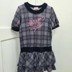 140 日本 メゾピアノ チェック フリル ONE PIECE