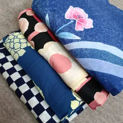 s-078　木綿　浴衣　着物　まとめて　4 点　リメイク用　ハンドメイド素材用