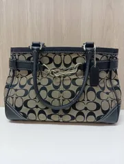 【中古品】 COACHコーチ シグネチャー ハンドバッグ トートバッグ 8K06 肩掛け 手提げ バッグかばん 保存袋付き 現状品