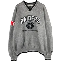 古着 90~00年代 リー Lee SPORT NFL LAS VEGAS RAIDERS ラスベガスレイダース Vネック ロゴスウェットシャツ トレーナー/eaa590424