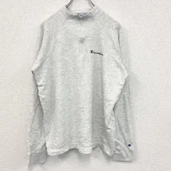 【3点以上まとめ買いで20%OFF】古着 used　champion　チャンピオン　ハーフジップスウェット/トレーナー　ハーフジップ　ロゴ刺　グレー　Lサイズ