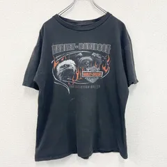 【3点以上まとめ買いで20%OFF】古着 used　00s　HARLEY DAVIDSON　ハーレーダビッドソン　半袖両面プリントTシャツ　黒　ブラック　Lサイズ