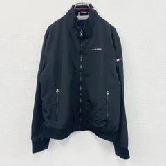 【3点以上まとめ買いで20%OFF】古着 used　Tommy Hilfiger　トミーヒルフィガー　ナイロンジャケット　フルジップ　黒　ブラック