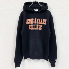 【3点以上まとめ買いで20%OFF】古着 used　champion　チャンピオン　プリントスウェットパーカー/フーディー　黒　ブラック　Lサイズ