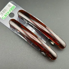 【新品】ヘアアクセサリー ブラウン バレッタ 細め 小さめ ２本セット シンプル◆