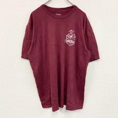 【3点以上まとめ買いで20%OFF】古着 used　Cabela’s　カベラス　半袖両面プリントTシャツ　赤紫色　バーガンディ　XLサイズ