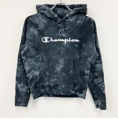 【3点以上まとめ買いで20%OFF】古着 used　champion　チャンピオン　ロゴプリントスウェットパーカー/フーディ　黒　ブラック　Sサイズ