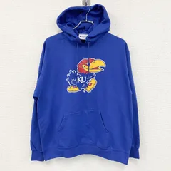 【3点以上まとめ買いで20%OFF】古着 used　champion　チャンピオン　スウェットパーカー/フーディ　青　Lサイズ