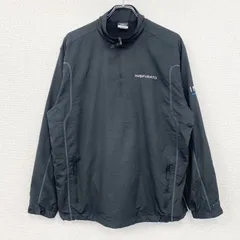 【3点以上まとめ買いで20%OFF】古着 used　NIKE GOLF　ナイキゴルフ　ハーフジップナイロン刺繍ジャケット　黒　ブラック　Lサイズ