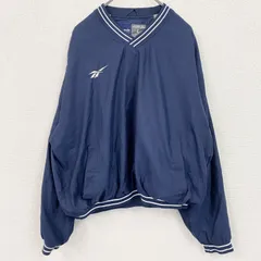 【3点以上まとめ買いで20%OFF】古着 used　90s　Reebok　リーボック　プルオーバージャケット　ヴィンテージ　紺　ネイビー　Lサイズ