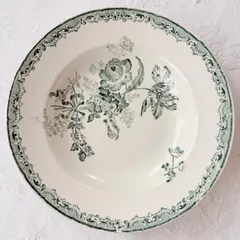 ※美品※フランスアンティーク　サルグミンヌ　プレート　Fontanges 平皿 フランス サルグミンヌ FONTANGES レッドフラワー スーププレート 深皿