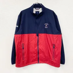 【3点以上まとめ買いで20%OFF】古着 used　POLO GOLF　ポロゴルフ　ラルフローレン　ナイロンジャケット　紺　ネイビー　赤　レッド　2XLサイズ