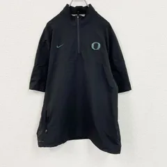 【3点以上まとめ買いで20%OFF】古着 used　NIKE 　ナイキ　ハーフジップ半袖プルオーバー　黒　ブラック　Lサイズ