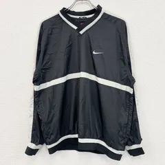 【3点以上まとめ買いで20%OFF】古着 used　NIKE　ナイキ　プルオーバージャケット　刺繍　スウッシュロゴ　黒　ブラック　Mサイズ
