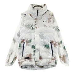 サイズ：M OAKLEY オークリー FOA404241 2WAY ダウンジップジャケット スカル 総柄 ホワイト系 [240101403337] ゴルフウェア メンズ ストスト