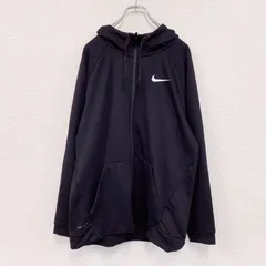 【3点以上まとめ買いで20%OFF】古着 used　NIKE　ナイキ　フルジップパーカー/フーディー　DRI-FIT　黒　ブラック　Lサイズ