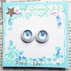 レジンアイ10㎜【A173】	M1-3	水青桃	ドールアイ 虹彩約6ｍｍ 	 	色：	8×1