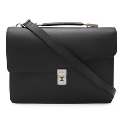 Christian Dior クリスチャン ディオール エリート ブリーフケース ビジネスバッグ 2WAYショルダー レザー ブラック 黒 シルバー金具 1GABR146YMJ