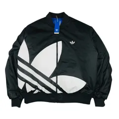 新品未使用★adidas★アディダス・メンズ 中綿入り ビックトレフォイル 刺繍 チラックスロゴ パデッドジャケット 訳アリ(3XL)ビックサイズ ジャケット ブラック 秋冬物 カジュアル アウター