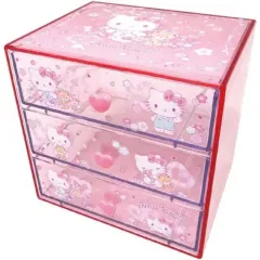 (日本正規品)ハローキティ卓上収納 3段引き出し