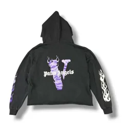★値下げ★USA製★VLONE Palm Angels コラボ パーカー XL New VLONE x Palm Angels Hoodie Black Purple 100% Authentic Fast