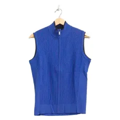 BURBERRYGOLF(バーバリーゴルフ) ノースリーブセーター サイズM メンズ美品  - ブルー ジップアップ