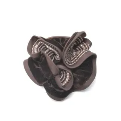 ブラウン ベロア/サテンツートーンシュシュ