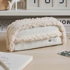 ペンケース 筆箱 大容量 即購入OK レディース もこもこ 可愛い 仕切り ポーチ 収納 収納袋 文房具 多機能 中学 高校 大学生 女子 可愛い 小