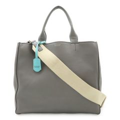 TIFFANY&Co. ティファニー ハンドバッグ 2WAY ショルダーバッグ 斜め掛け トートバッグ グレインカーフ グレー ティファニーブルー シルバー金具