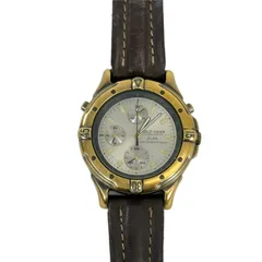 【稼働品】SEIKO ALBA FIELD GEAR Y189-6A20 セイコー アルバ フィールドギア クロノグラフ 腕時計 ウォッチ ラウンド クォーツ QZ SS ステンレス シルバー文字盤 銀色 メンズ GP ゴールド 金色