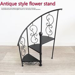 アンティーク風 フラワースタンド 花台 2段 バスケット プランター