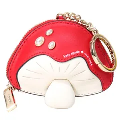 ケイトスペード コインケース katespade マッシュルーム キノコ レザー パール 小銭入れ ミニ ポーチ キーフォブ バッグチャーム キーホルダー ルビーレッドマルチ KL929