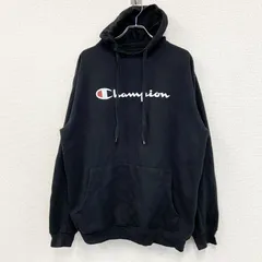 【3点以上まとめ買いで20%OFF】古着 used　champion　チャンピオン　スウェットパーカー/フーディー　黒　ブラック　XLTサイズ