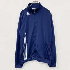 【3点以上まとめ買いで20%OFF】古着 used　00s　adidas　アディダス　トラックジャケット/ジャージ　ヴィンテージ　スリーストライプス　紺　ネイビー