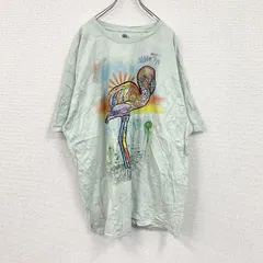 【3点以上まとめ買いで20%OFF】古着 used　THE MOUNTAIN　ザマウンテン　半袖プリントTシャツ　アニマルT　タイダイ　ライトグリーン　3XLサイズ